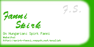 fanni spirk business card
